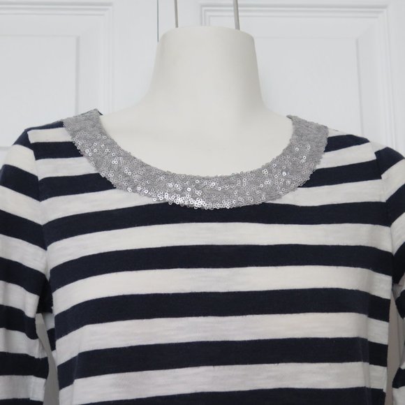 BANANA REPUBLIC - Sequin neck stripe top - Picture 3 of 7